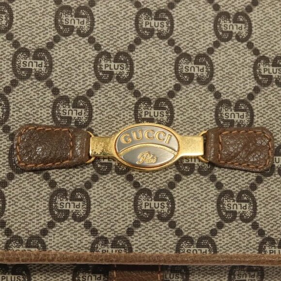 GUCCI GG Plus Supreme Shoulder Bag PVC Beige Gold Auth BA3539 - Picture 13 of 16